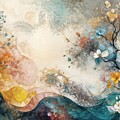 Beautiful abstract flowers and tree blossom oil painting - OA02202