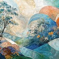 Beautiful abstract flowers and tree blossom oil painting - OA02204