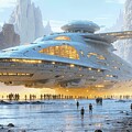 Epic Sci-Fi Spaceship on an Alien Planet - OA02602