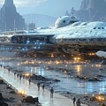 Epic Sci-Fi Spaceship on an Alien Planet - OA02603